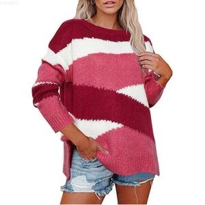 Lulus Pink Abstract Sweater